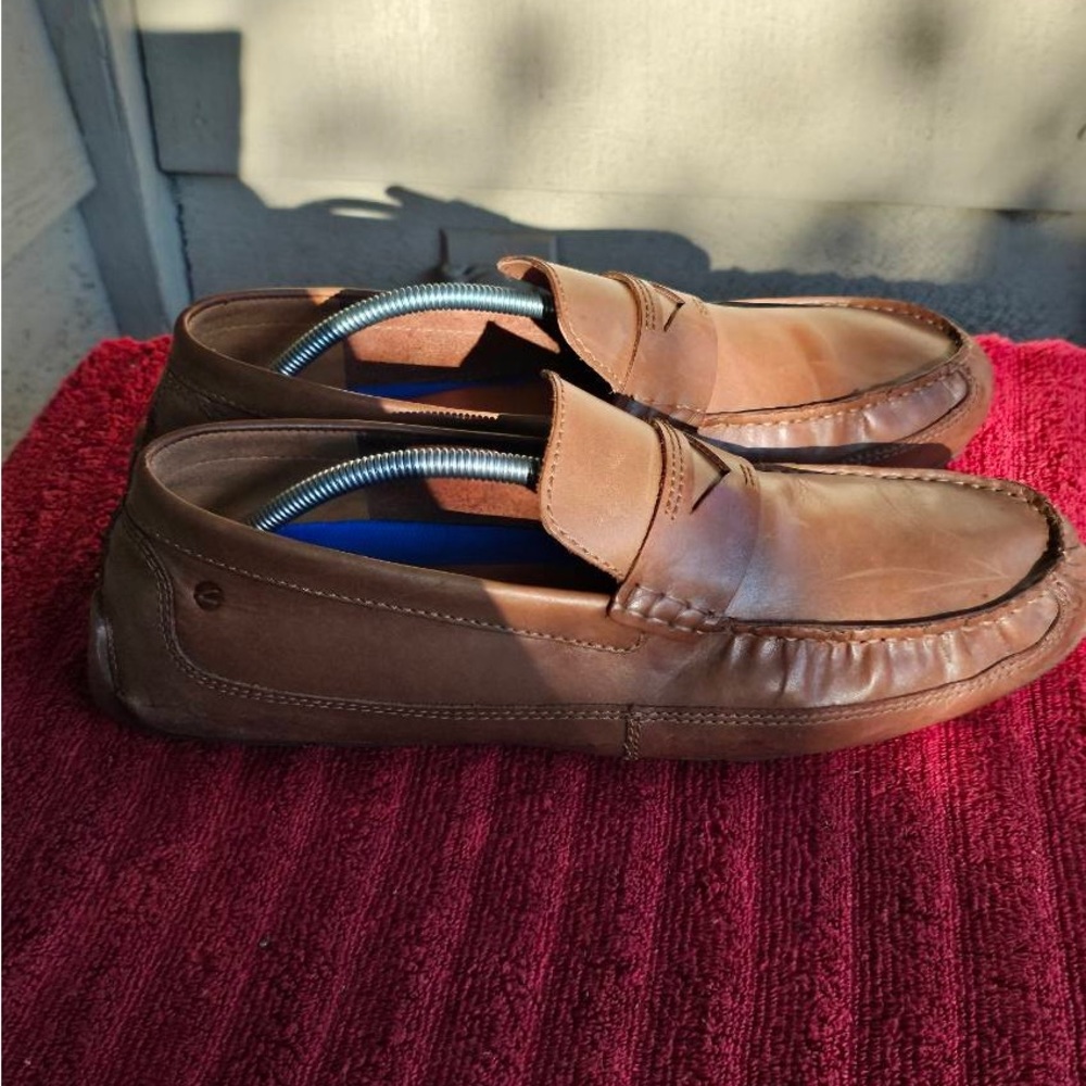 Clarks Collection Soft Cushion Leather Penny Loafers Size 12